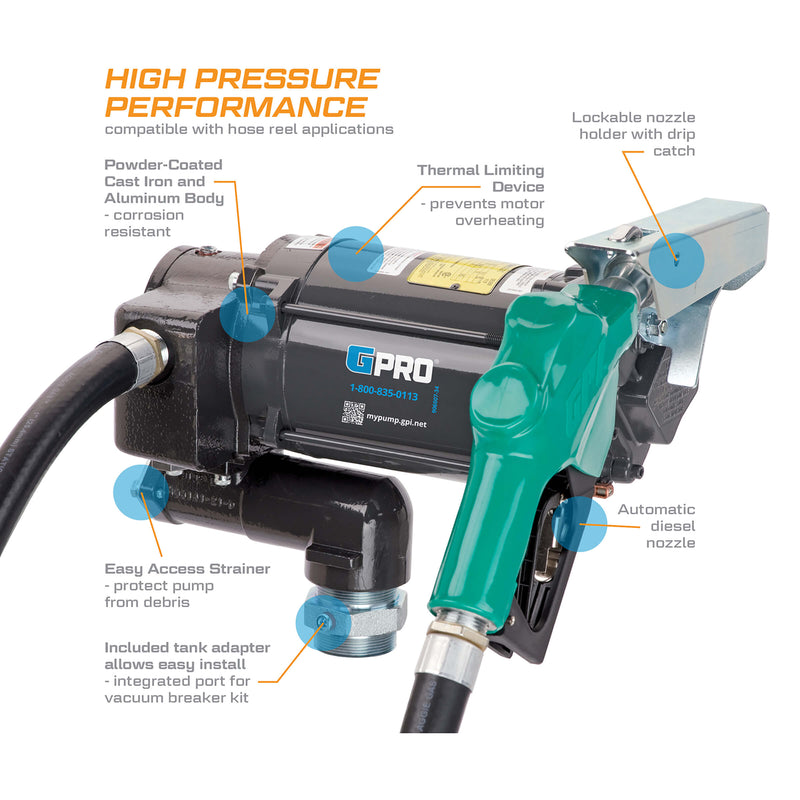 Load image into Gallery viewer, 504000-03 PRO35-115AD 115 VOLT 35 GPM PUMP, 1"x18' HOSE, DIESEL NOZZLE & ADAPTER