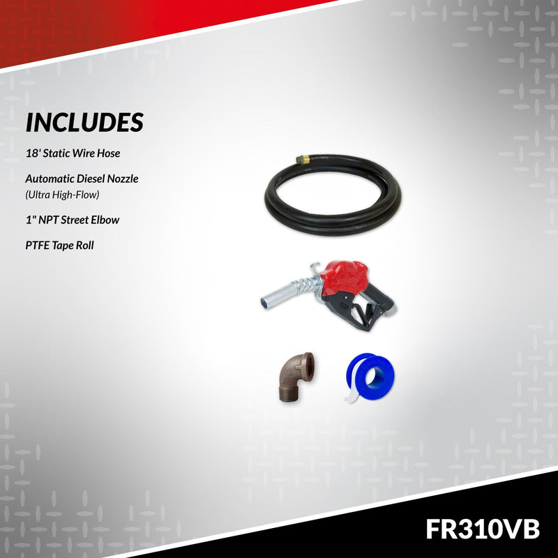 Load image into Gallery viewer, FR310VB FILLRITE 115 VOLT HI SPEED PUMP WITH 1"X18' HOSE & AUTO NOZZLE (NO METER)