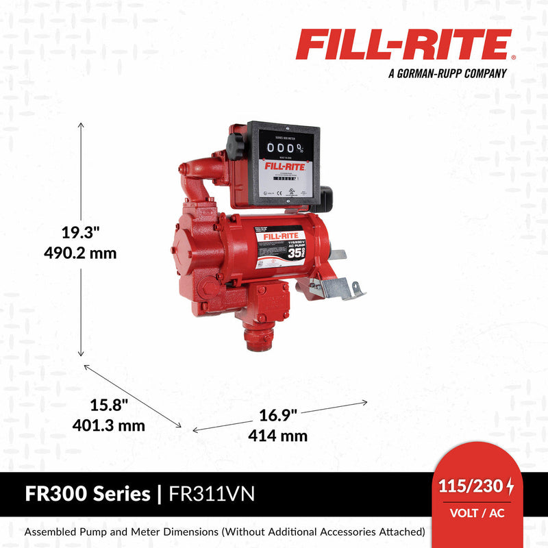 Load image into Gallery viewer, FR311VN 115 VOLT FILLRITE HIGH SPEED PUMP WITH METER