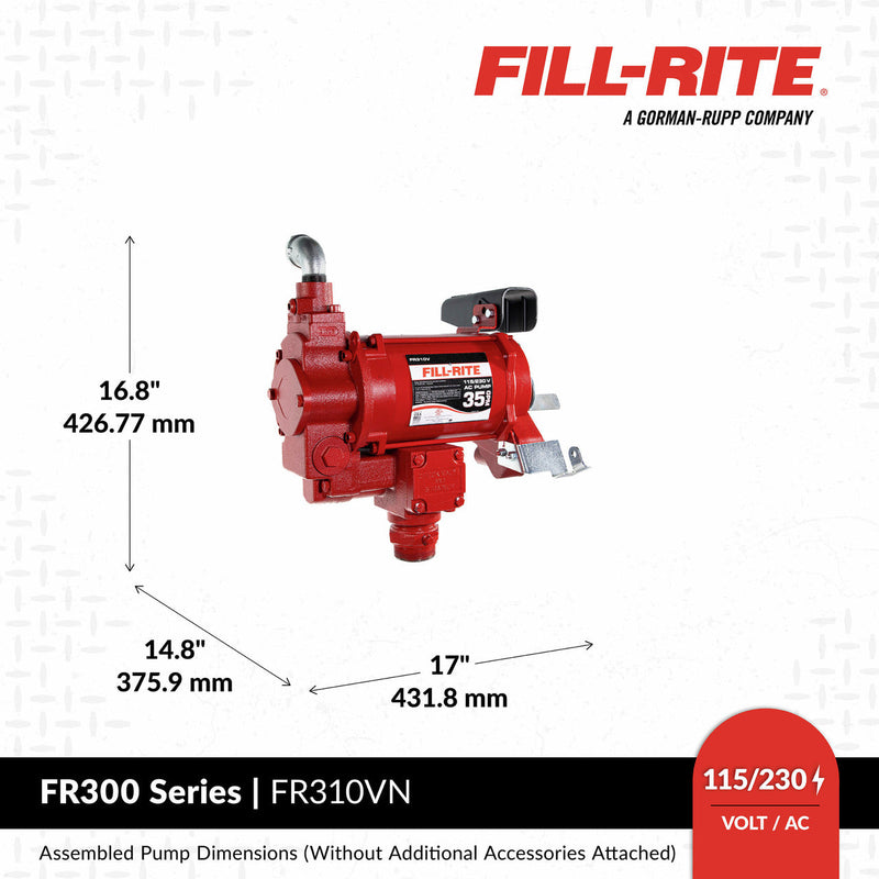 Load image into Gallery viewer, FR310VB FILLRITE  115 VOLT HI SPEED PUMP WITH 1"X18' HOSE &amp; AUTO NOZZLE (NO METER)
