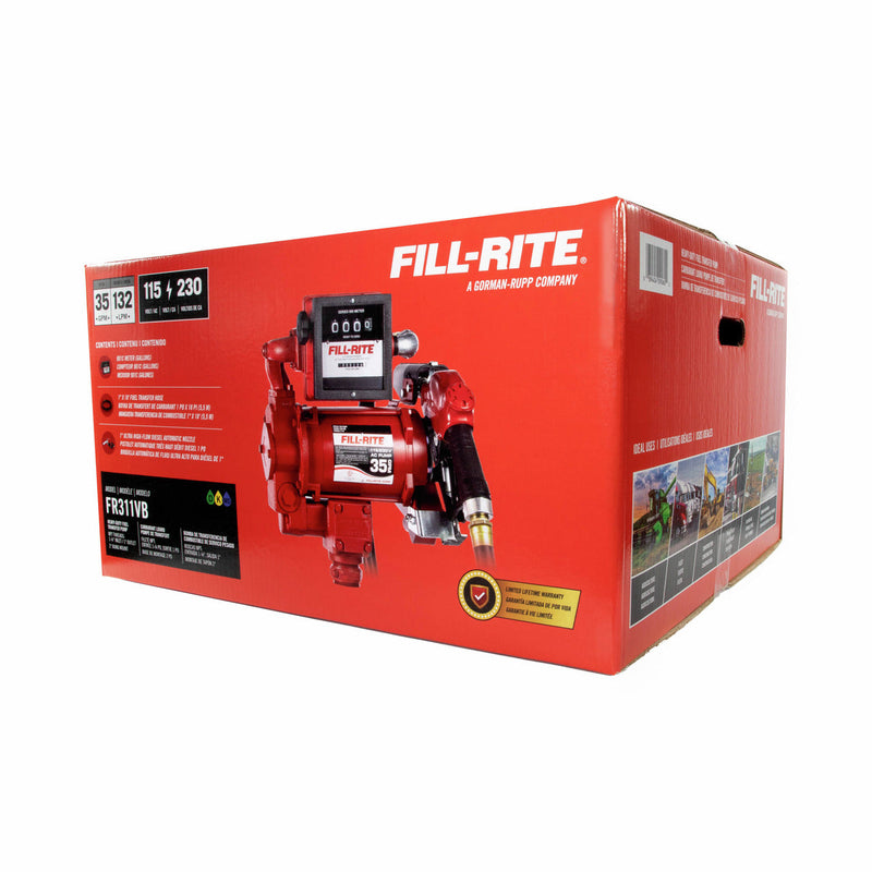 Load image into Gallery viewer, FR311VB 115 VOLT FILLRITE HIGH SPEED WITH METER, 1" x  18' HOSE,  HI FLOW AUTO DIESEL NOZZLE
