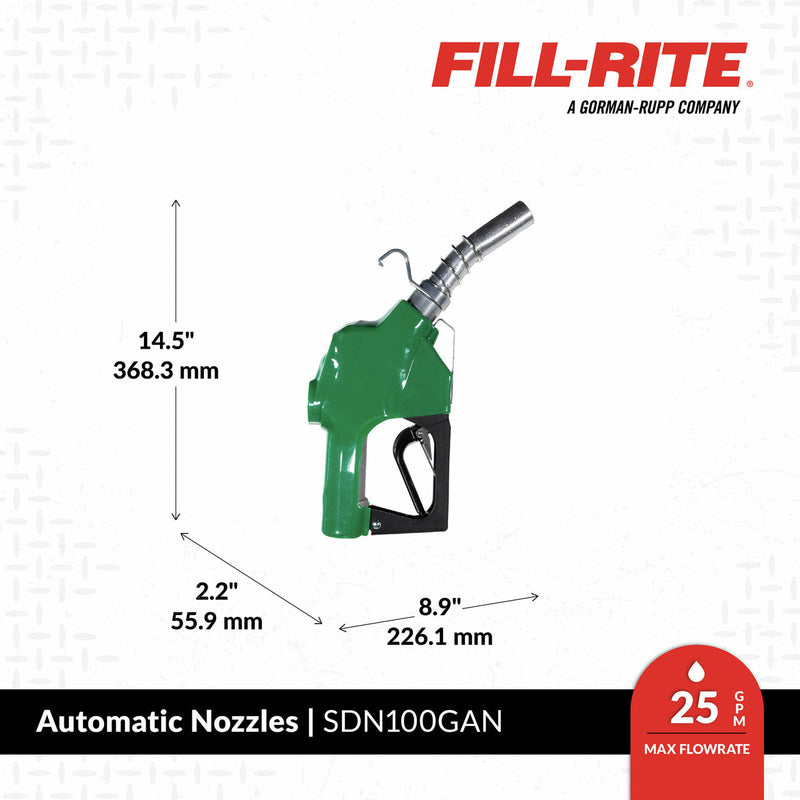 Load image into Gallery viewer, FILL-RITE DIESEL SPT 1" INLET GREEN FARM W/HOOK (SDN100GAN) EA
