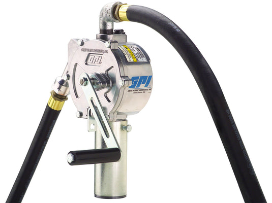 123000-06 GPI ROTARY PUMP CAST IRON ROTOR, HOSE, SUCTION PIPE AND SPOUT