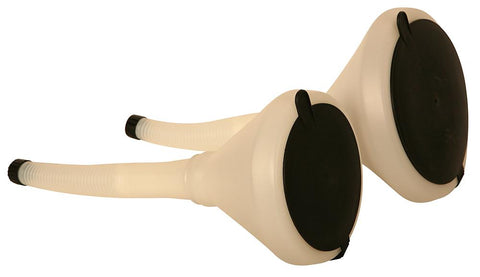 7"Polyethylene Funnel w/ Flex Spout,ThreadedCap,Lid,